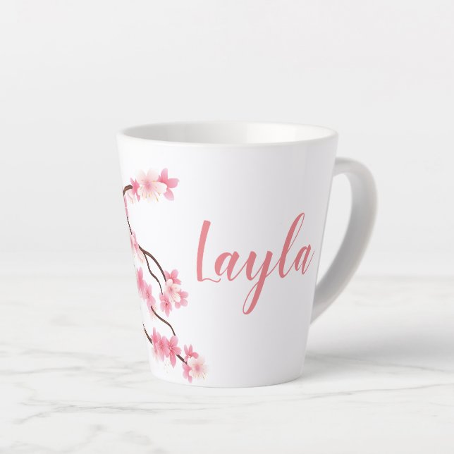 Personalized Cherry Blossom Mug *Flower (Right Angle)