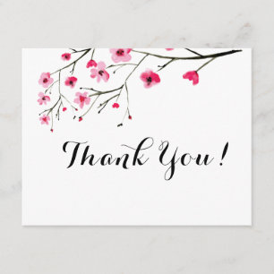 Personalized Cherry Blossom watercolor - Thank you Invitation