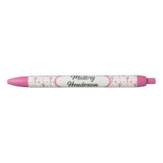 Personalized Cherry Blossoms Black Ink Pen