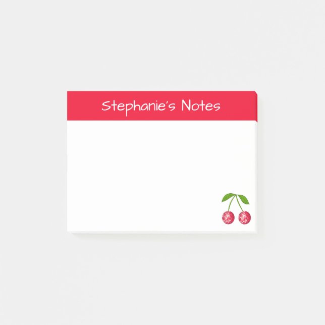 Personalized Cherry Disco Ball Post-it Notes (Front)