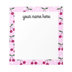 Personalized Cherry Notepad