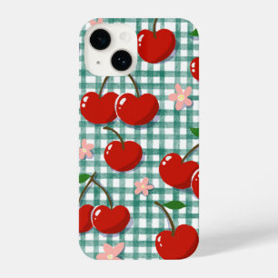 Personalized Cherry on Green Gingham Phone Case – 