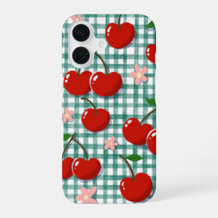 Personalized Cherry on Green Gingham Phone Case – 