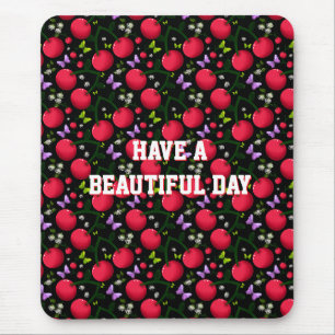Personalized cherry pattern mouse pad