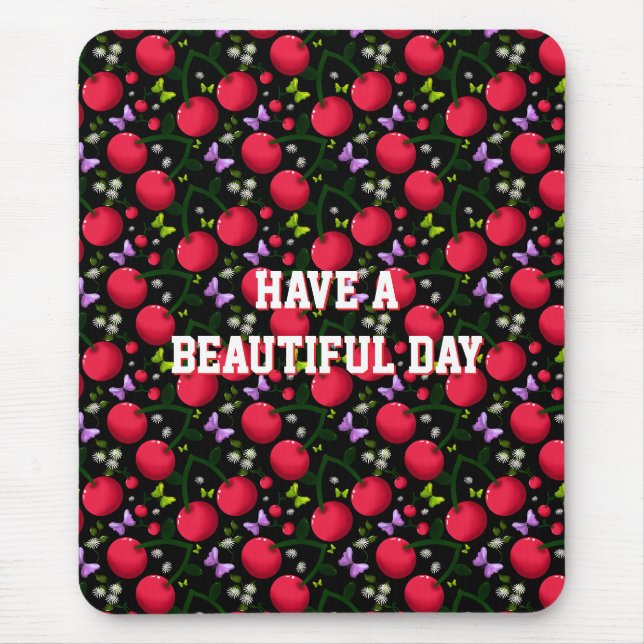 Personalized cherry pattern  mouse pad (Front)