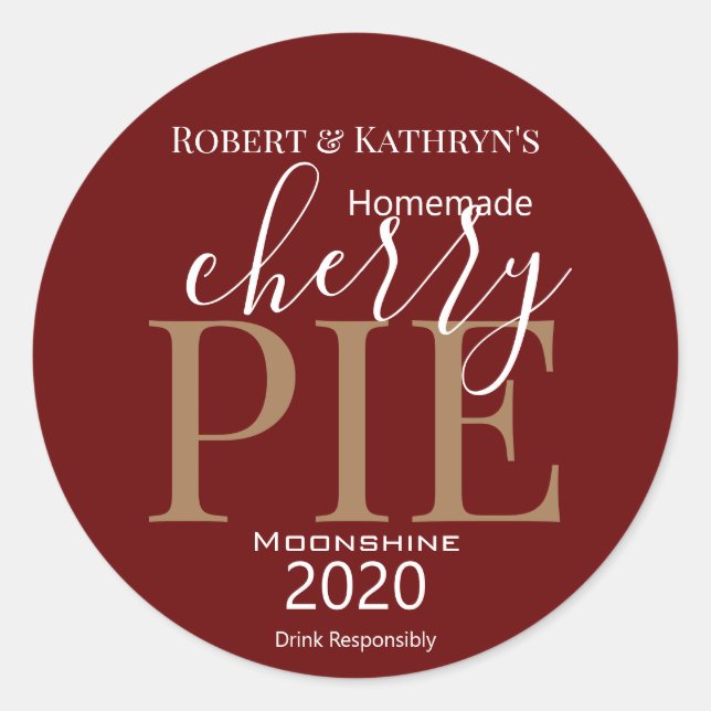 Personalized "Cherry Pie" Label (Front)