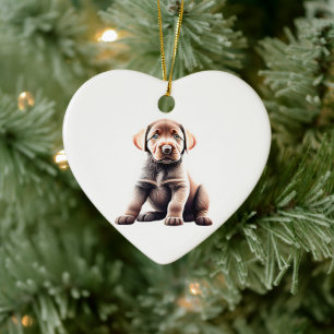 Personalized Chesapeake Bay Retriever Puppy Ceramic Ornament