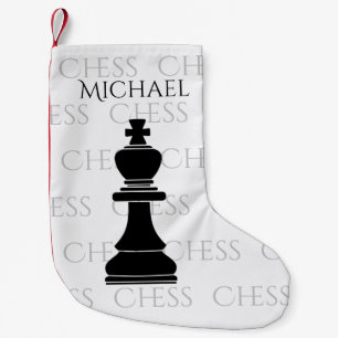 Personalized Chess King Classic Piece Modern Small Christmas Stocking