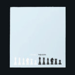 Personalized Chess Piece Blue Notepad<br><div class="desc">Classic black and white chess notepad for chess lovers,  featuring chess figures in a geometric pattern. Modern chess pieces design</div>