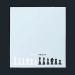 Personalized Chess Piece Blue Notepad<br><div class="desc">Classic black and white chess notepad for chess lovers,  featuring chess figures in a geometric pattern. Modern chess pieces design</div>