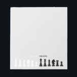 Personalized Chess Piece Grey Notepad<br><div class="desc">Classic black and white chess notepad for chess lovers,  featuring chess figures in a geometric pattern. Modern chess pieces design</div>