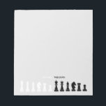Personalized Chess Piece Grey Notepad<br><div class="desc">Classic black and white chess notepad for chess lovers,  featuring chess figures in a geometric pattern. Modern chess pieces design</div>