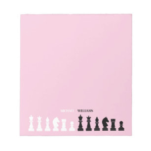 Personalized Chess Piece Pink Notepad