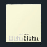 Personalized Chess Piece Yellow Notepad<br><div class="desc">Classic black and white chess notepad for chess lovers,  featuring chess figures in a geometric pattern. Modern chess pieces design</div>