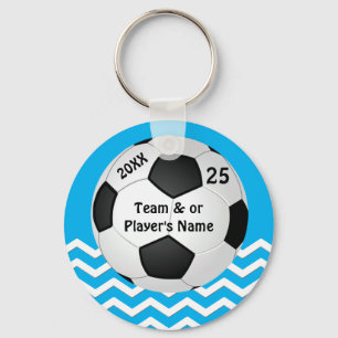 Personalized Chevron Cheap Soccer Gifts for Girls Keychain