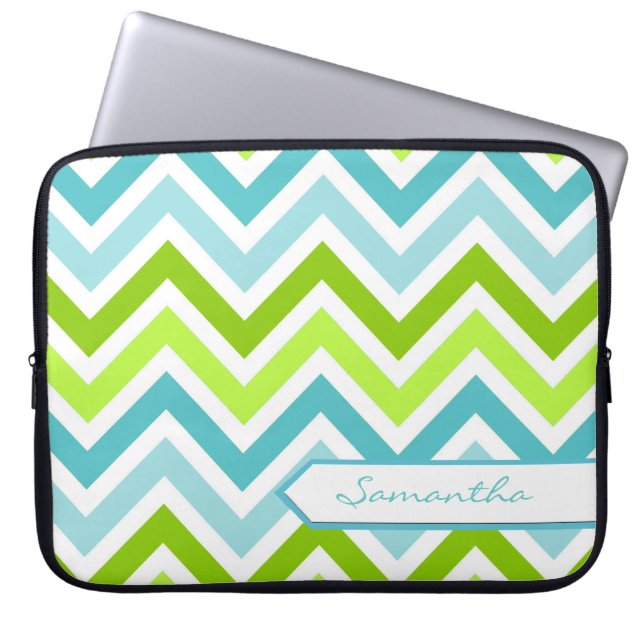 Personalized Chevron Laptop Bag (Front)