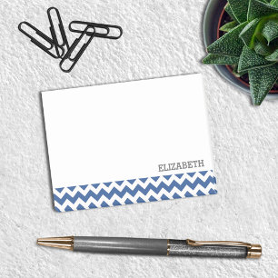 Personalized Chevron Navy Stripes Post-it Notes
