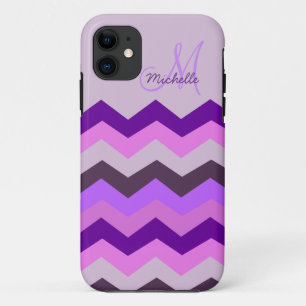 Personalized Chevron Purple Blast iPhone 11 Case