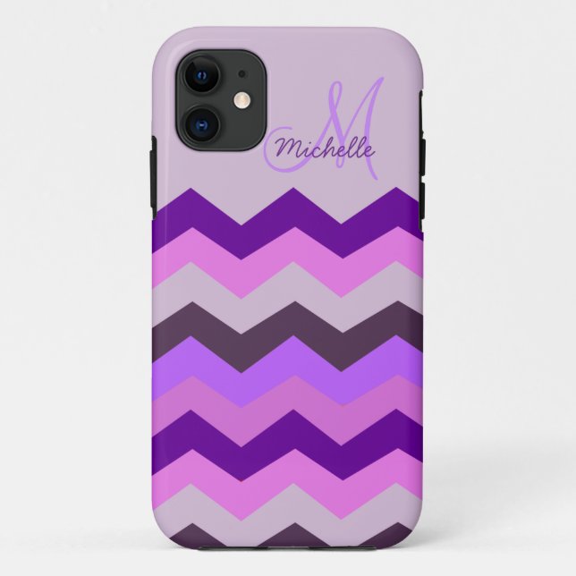 Personalized Chevron Purple Blast Case-Mate iPhone Case (Back)