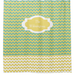 Personalized Chevron Stripe Shower Curtain