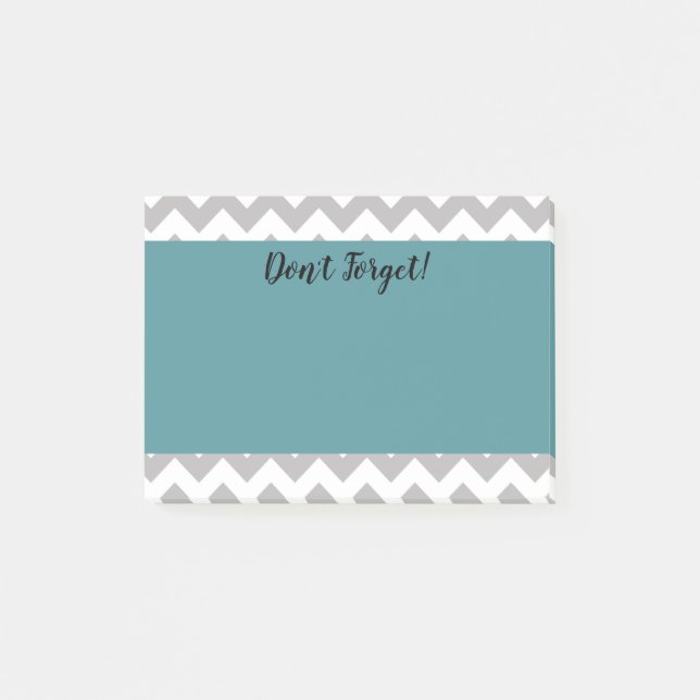 Personalized Chevron & Teal Post it Notes (Front)