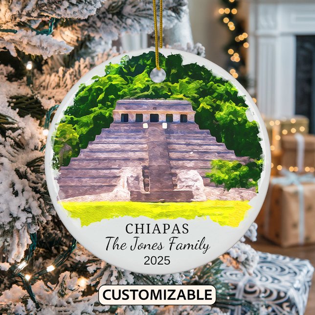 Personalized Chiapas Ornament, Mexico Ceramic Ornament (Creator Uploaded)