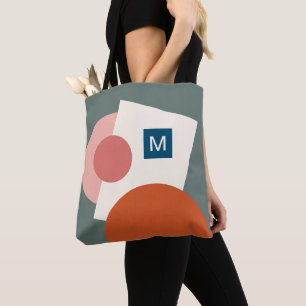 Personalized Chic Abstract Geometric Circles Art Tote Bag