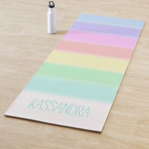 Personalized Chic and Colourful Rainbow Design Yoga Mat