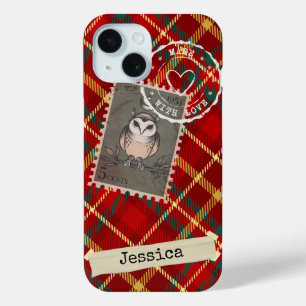 Personalized Chic and Fun Tartan Print iPhone 15 Case