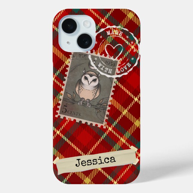 Personalized Chic and Fun Tartan Print  Case-Mate iPhone Case (Back)