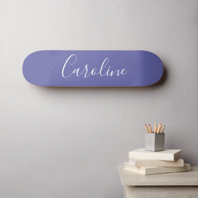 Personalized Chic Calligraphy Name Purple Skateboard (Wall Art (Horz))
