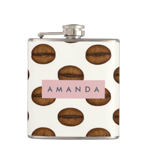Personalized Chic Coffee Bean  Hip Flask
