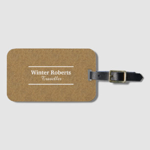 Personalized chic cork wood luggage tag