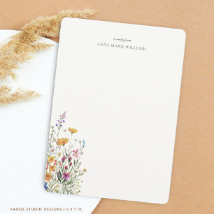 Personalized Chic Floral Elegant Note Card