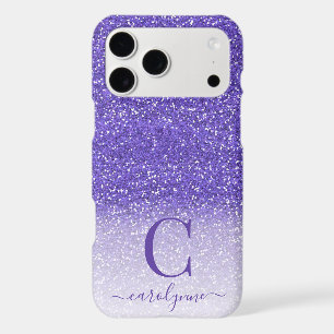 Personalized Chic Girly Purple Ombre Glitter