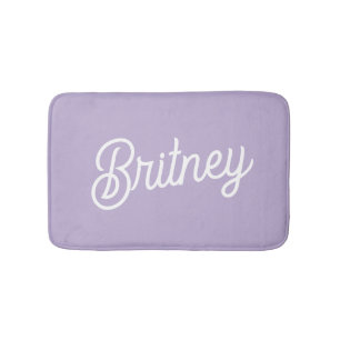 Personalized Chic Lavender Purple Monogram  Name Bath Mat