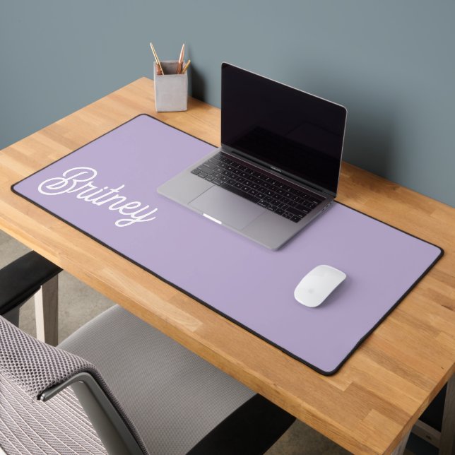 Personalized Chic Lavender Purple Monogram  Name Desk Mat (Office 2)