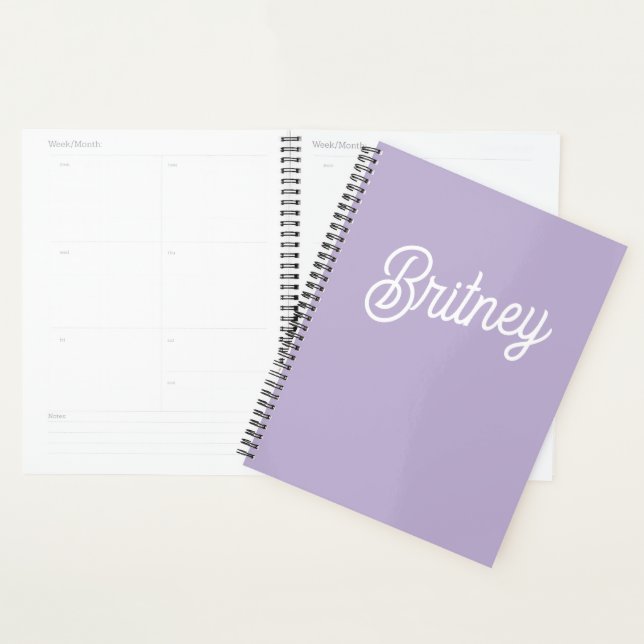 Personalized Chic Lavender Purple Monogram  Name Planner (Display)