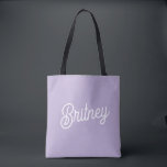 Personalized Chic Lavender Purple Monogram  Name Tote Bag<br><div class="desc">Introducing our Personalized Chic Lavender Purple Monogram Name Tote Bag, a stylish and practical accessory designed to make a statement. This elegant tote bag features a soft lavender purple hue and is customized with your monogram and name, adding a personal touch to your everyday essentials. Made from durable, high-quality fabric,...</div>