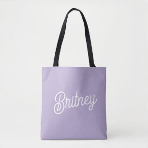 Personalized Chic Lavender Purple Monogram  Name Tote Bag