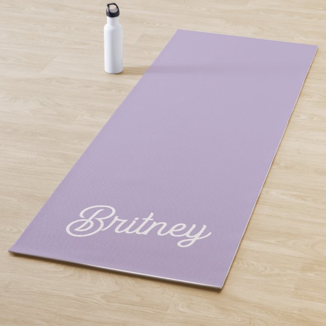 Personalized Chic Lavender Purple Monogram  Name Yoga Mat (In Situ)