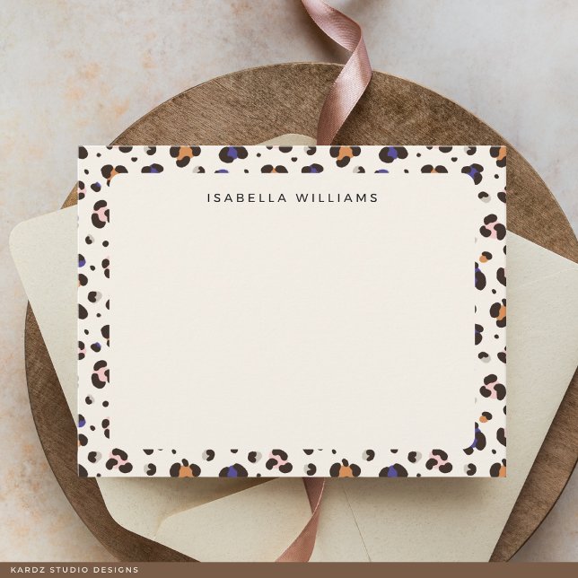 Personalized Chic Leopard Animal Print Pattern Card (leopard print)
