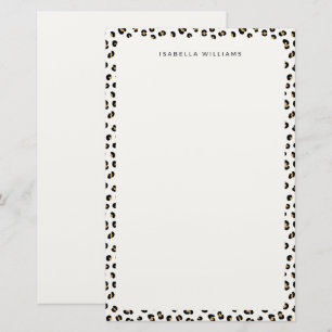 Personalized Chic Leopard Animal Print Pattern Stationery