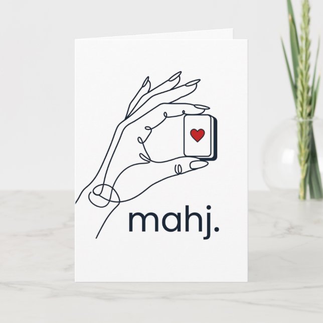 Personalized Chic Mahjong  Card (Front)