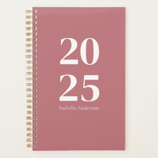Personalized Chic Modern Dusty Rose Monthly/Weekly Planner