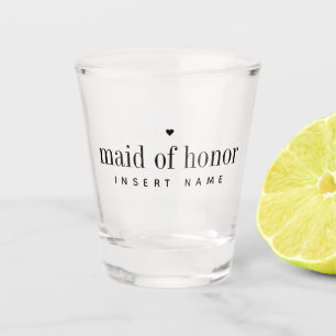 Personalized Chic Modern Maid of Honour Shot Glass