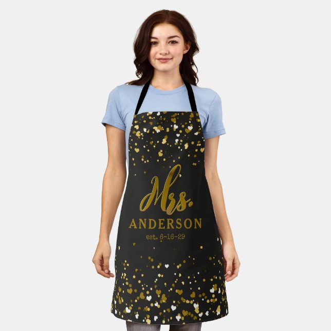 Personalized Chic Mr. and Mrs. Aprons Gift Set (Worn)
