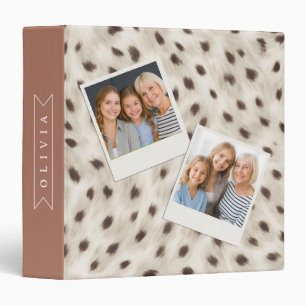 Personalized Chic Neutral Leopard Animal Print Binder