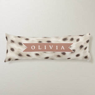 Personalized Chic Neutral Leopard Animal Print Body Pillow