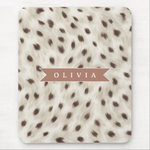 Personalized Chic Neutral Leopard Animal Print Mouse Pad